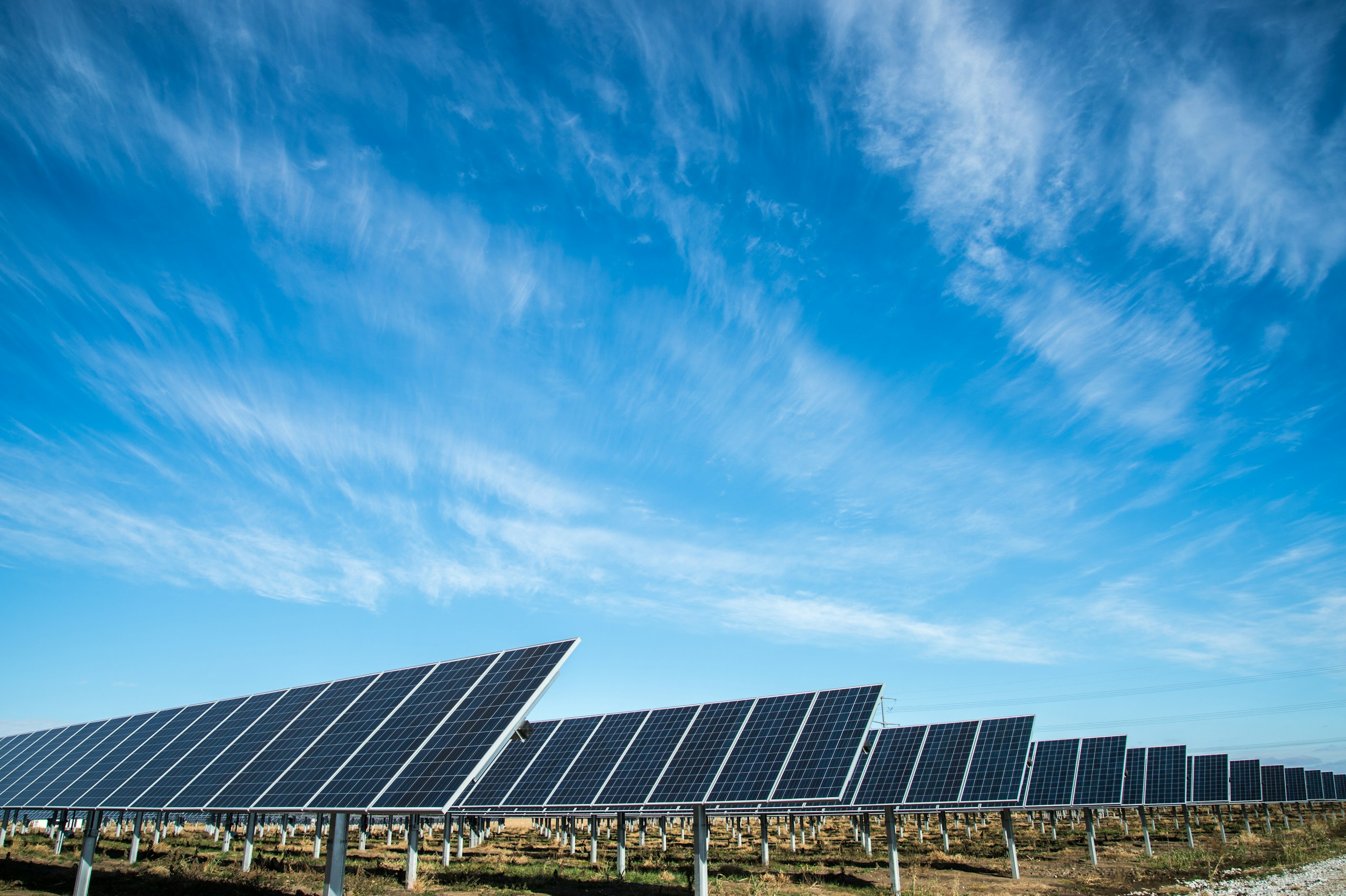 Hochwertige Solarmodule in der Abendstimmung